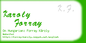 karoly forray business card
